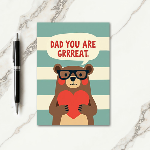 Spectacled Bears Sweet Fathers Day Card