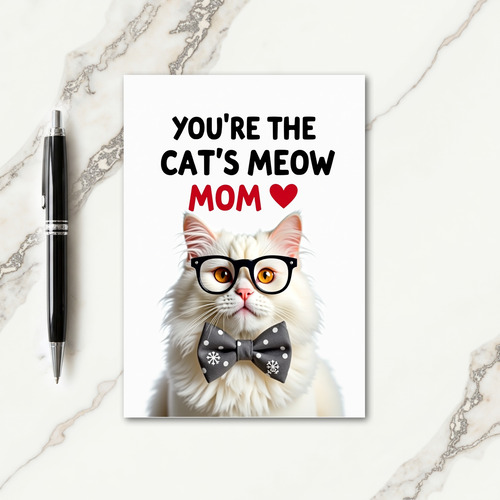 Spectacled Cat Mothers Day Card