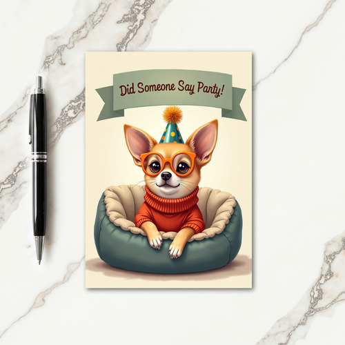 Spectacled Dog Birthday Card