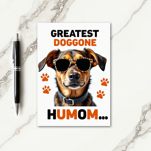 Spectacled Dog Humom Day Card