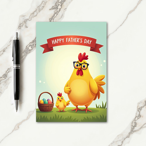 Spectacled Fathers Day Fowl Card