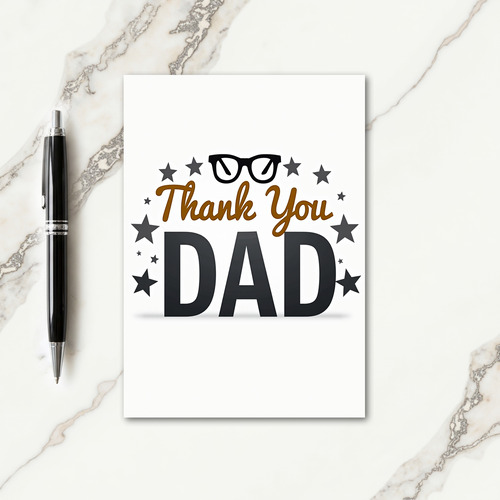 Spectacled Thank You Dad Card