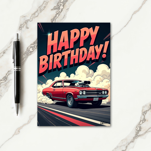Speedy Car Birthday Card
