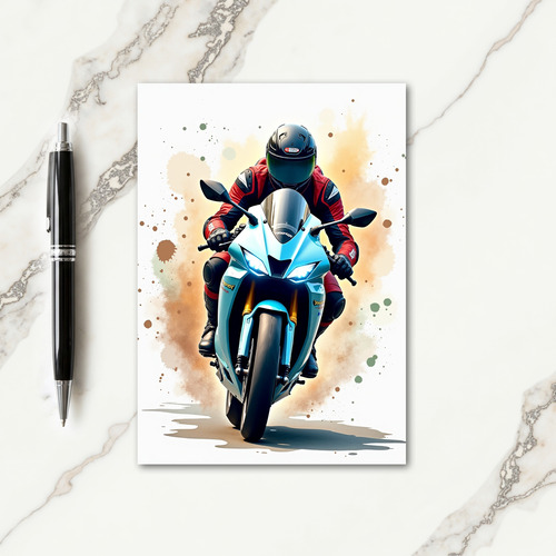 Speedy Motorbike Birthday Card