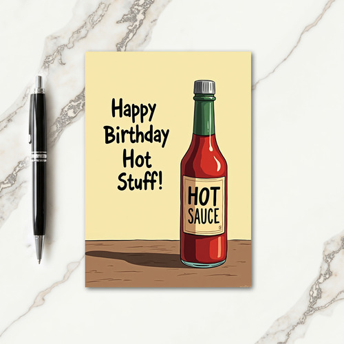 Spicy Bottle Birthday Card