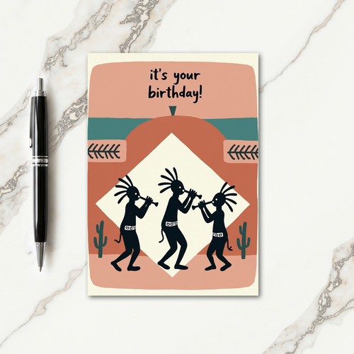 Spiky Figures Birthday Card