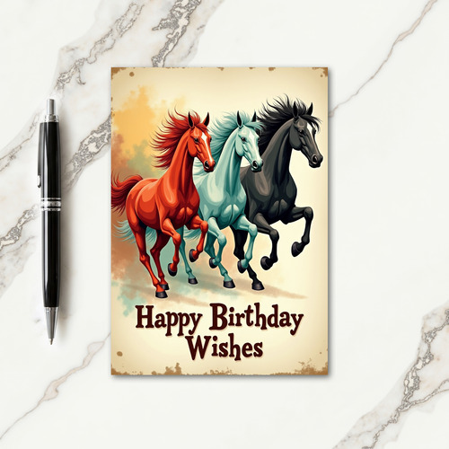 Spirited Birthday Galloping Card
