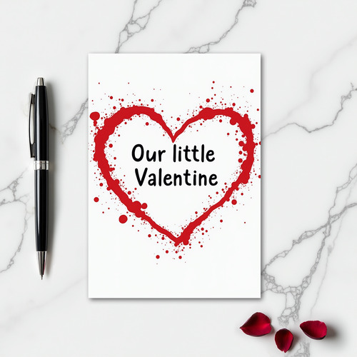 Splatter Heart Little Valentine Card