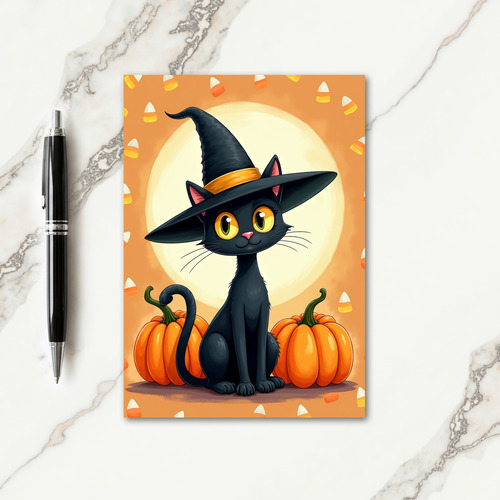 Spooky Cats Moonlit Night Card