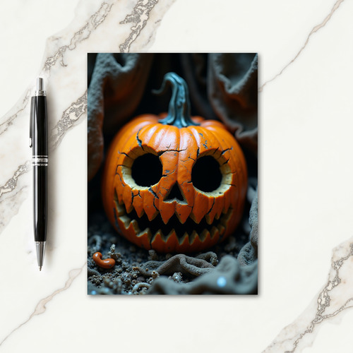 Spooky Cracked Gourd Card