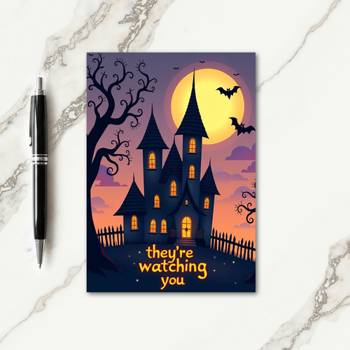 Spooky Eyes Watching You Card thumbnail
