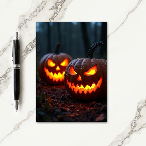 Spooky Glowing Faces Card