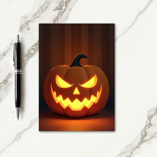 Spooky Glowing Pumpkin Card