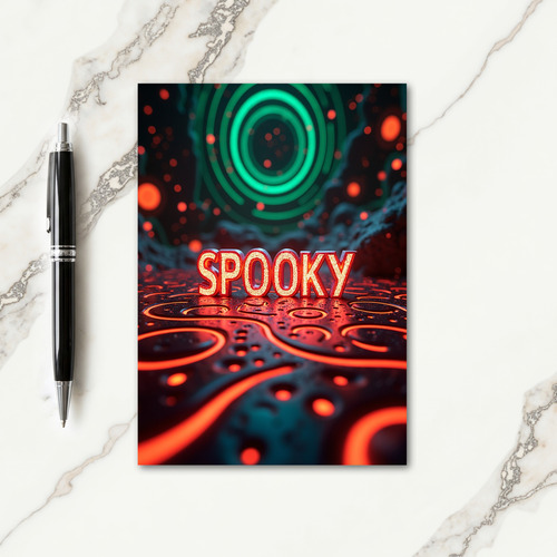Spooky Glowing Red Lights Card