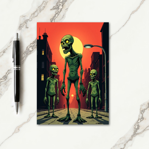 Spooky Green Ghouls Card