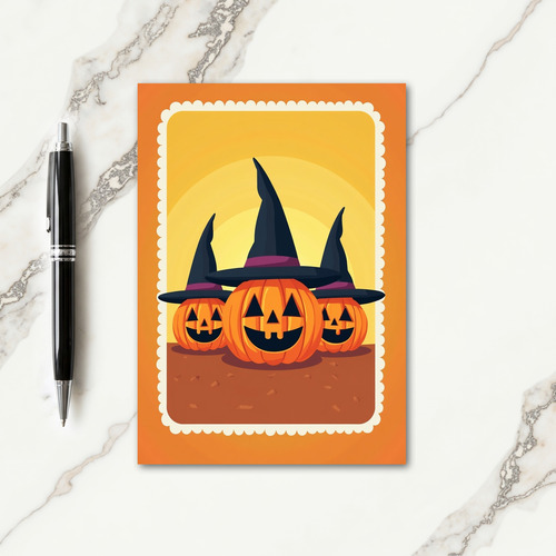 Spooky Hat Gourds Card