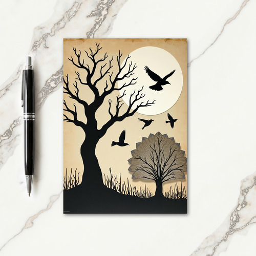 Spooky Moonlit Flight Card