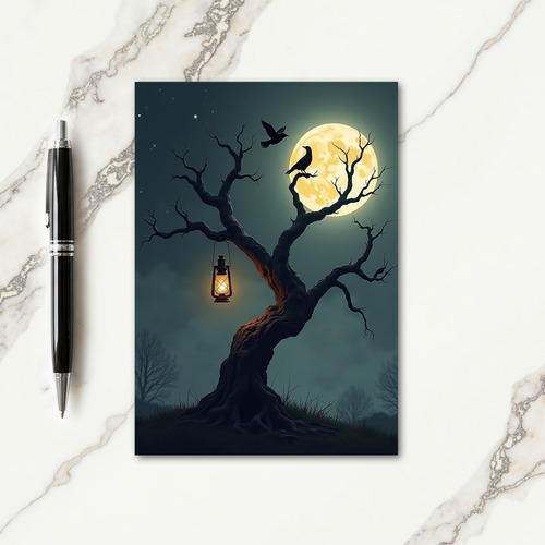 Spooky Moonlit Tree Card