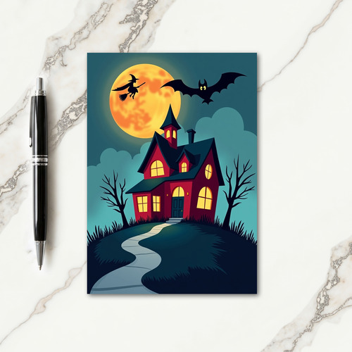 Spooky Night House Card