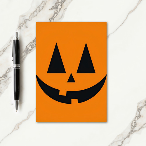 Spooky Orange Grin Card