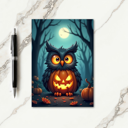 Spooky Owl Gourd Night Card