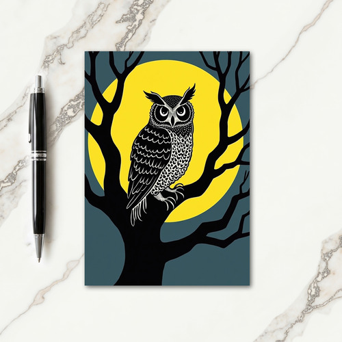 Spooky Owl Moon Card