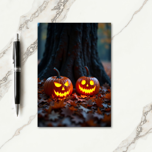 Spooky Pumpkin Glow Card