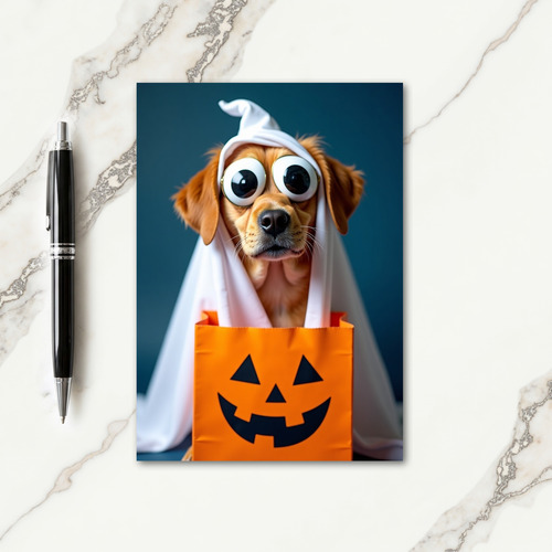 Spooky Pup With Big Eyes Card