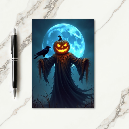 Spooky Scarecrow Moon Card