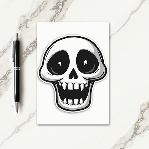 Spooky Skeleton Head Card