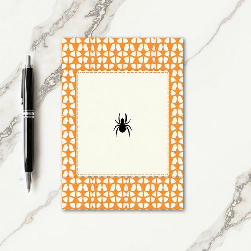 Spooky Spider Orange Pattern Card
