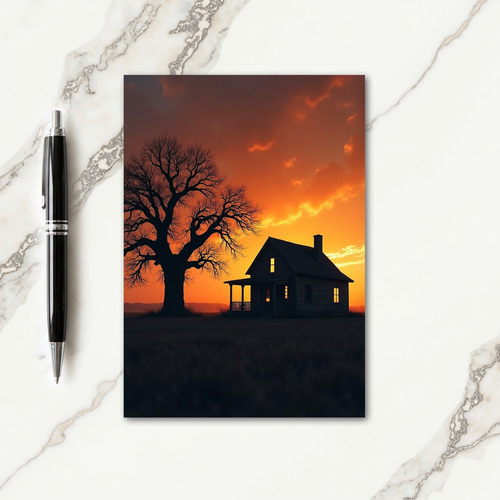 Spooky Sunset House Card