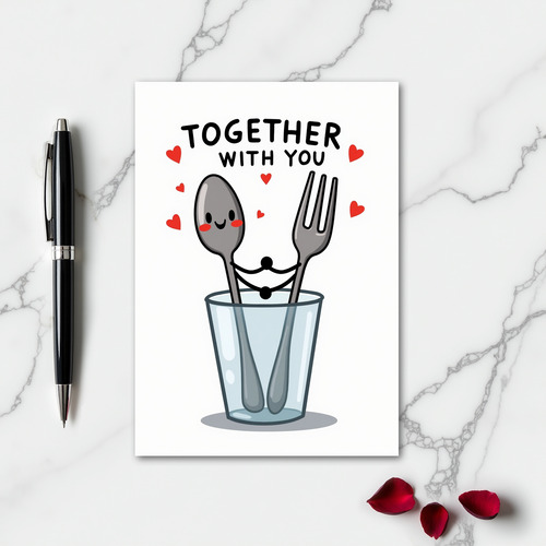 Spoon And Fork Together Card