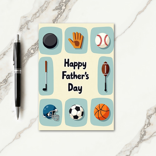 Sporting Fathers Day Memory Card