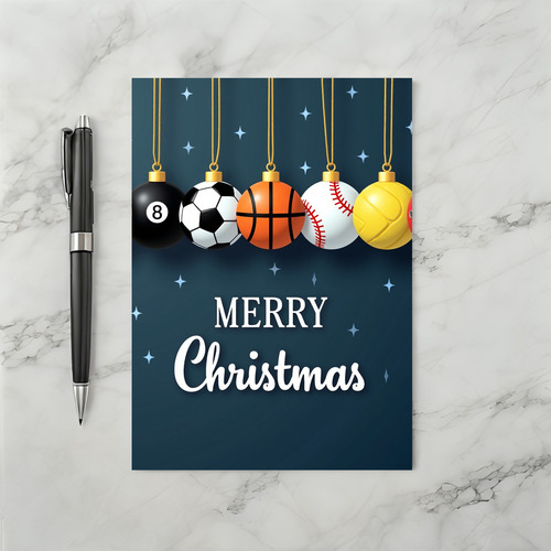 Sports Balls Ornament Christmas Card