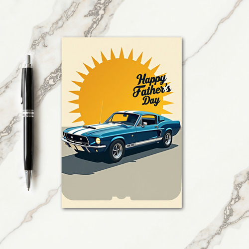 Sports Car Fathers Day Design Card