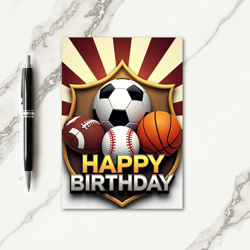 Sporty Birthday Ball Card