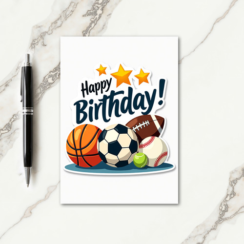 Sporty Birthday Balls Card