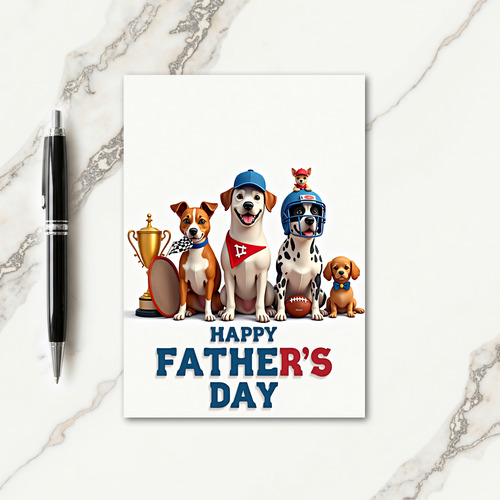 Sporty Fathers Day Dogs Card