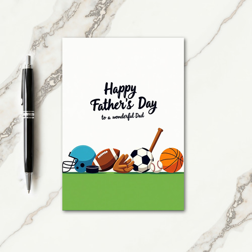 Sporty Fathers Day Icons Card