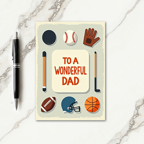 Sporty Wonderful Fathers Day Card