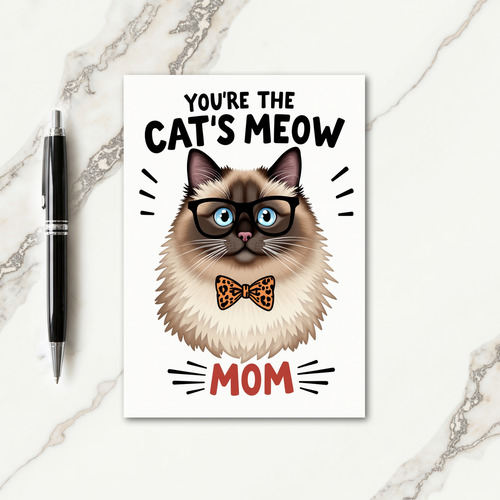 Spotted Bow Tie Mom Card