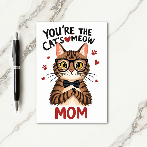 Spotted Bowtie Mom Card