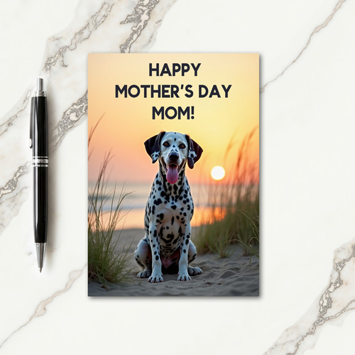 Spotted Dog Mothers Day Scene Card