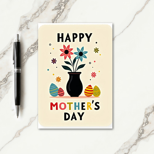 Spotted Floral Mothers Day Card