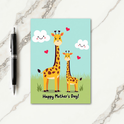 Spotted Mom And Baby Love Card