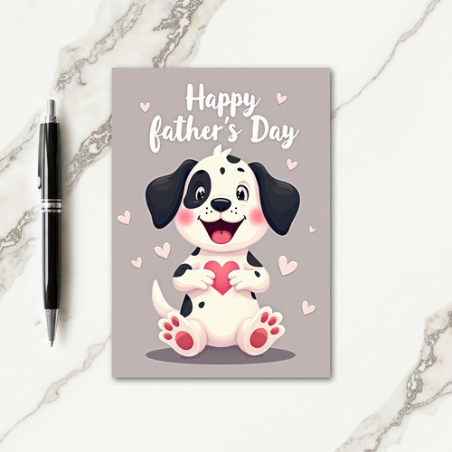 Spotted Pup Sweet Fathers Day Card