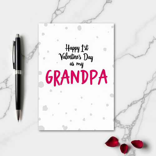 Spotty 1St Valentines Grandpa Card