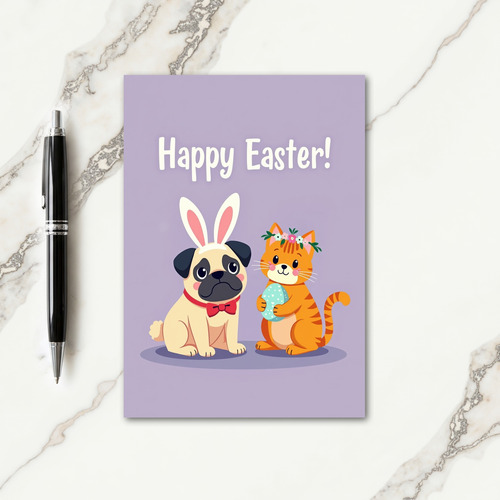 Spring Animal Friends Easter Card