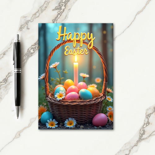 Spring Basket Bright Egg Card